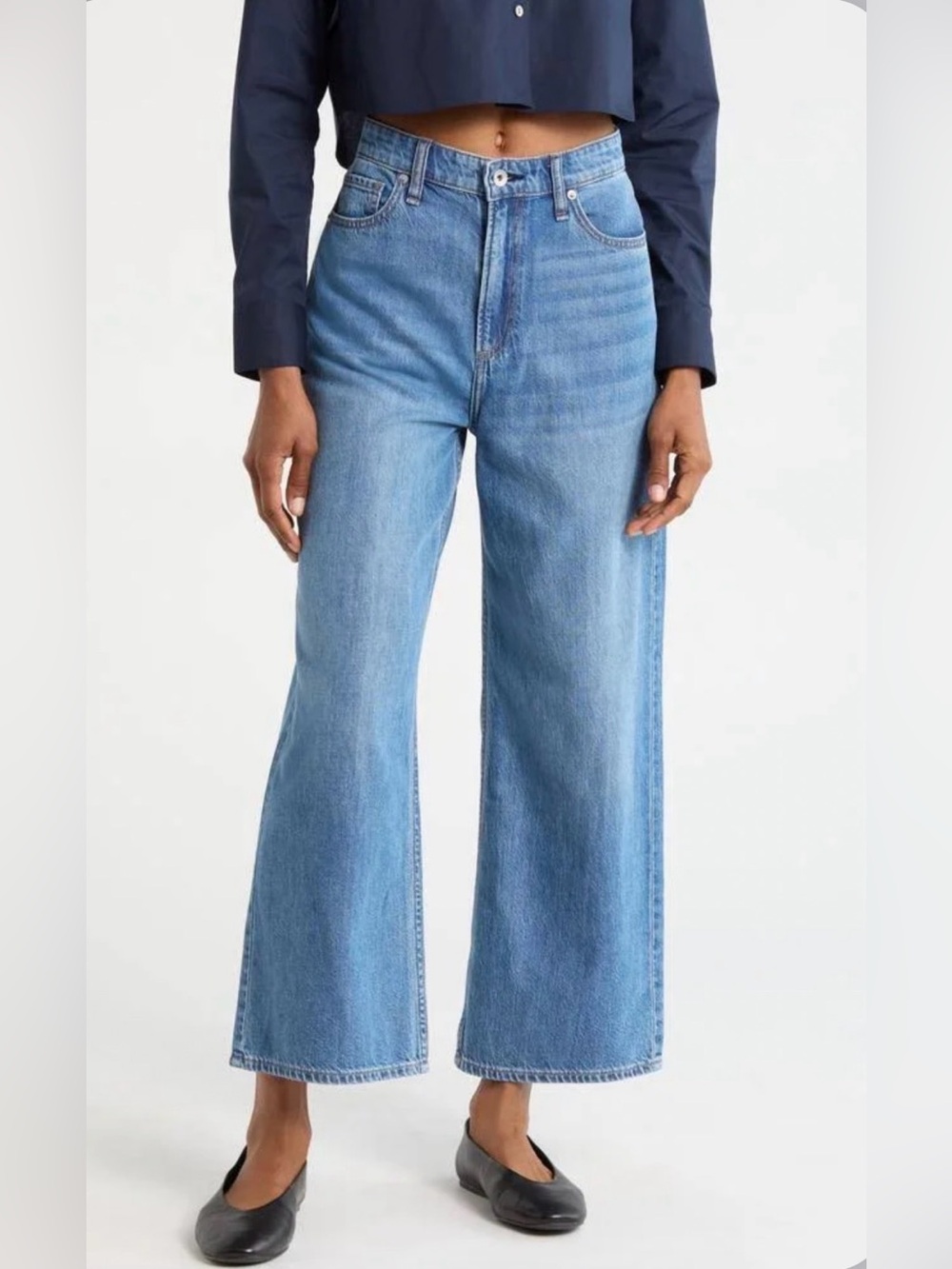 rag & bone
The Lori High-Rise Wide Leg Crop Jeans | color woburn | NWT
